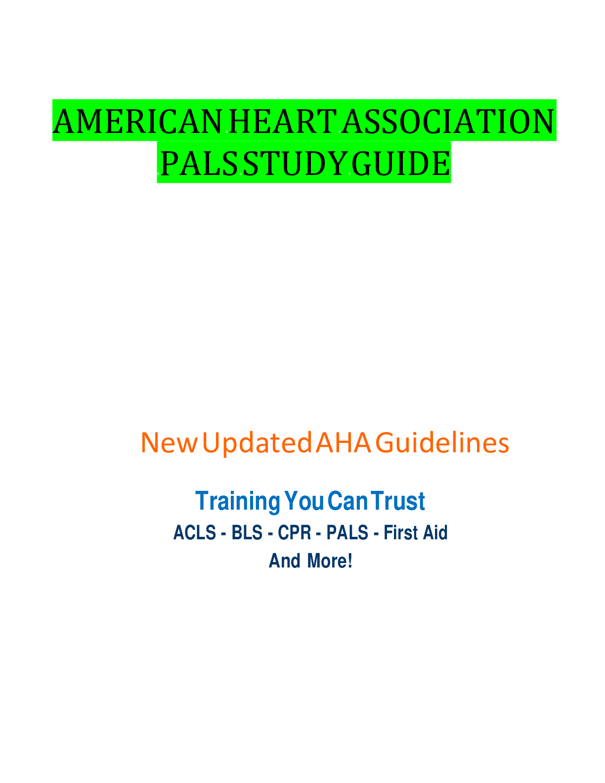 AMERICAN HEART ASSOCIATION PALS STUDY GUIDE LATEST 2022/2023 Browsegrades